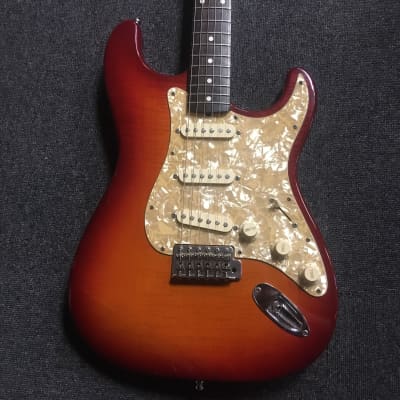 Used Fender FOTO FLAME MIJ STRATOCASTER 90s Cherry Sunburst image 1