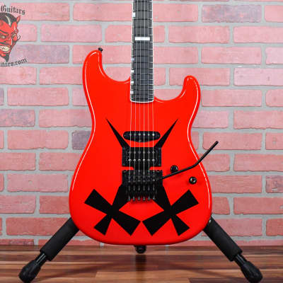 ESP Custom Shop Chris Degarmo "Cross Daggers" ST 2023 -  Red With Black Cross Daggers Graphic w/OHSC image 1