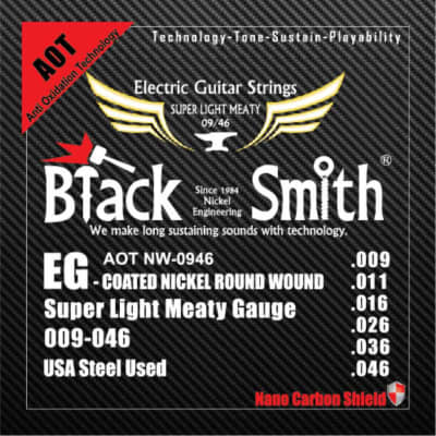 BLACKSMITH Electric 6 String Set, Nano-Carbon Coated, Super Light Meaty - 009 - 046 for sale