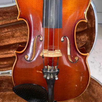 E.R. Pfretzschner Copy of Antonius Stradivarius Jr Violin W/Case & Bow 1977 Natural Finish, 22" L image 2