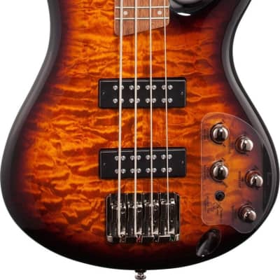 Ibanez SR400EQM SR Standard 4-String Quilted Maple Bass Guitar, Dragon Eye Burst image 2