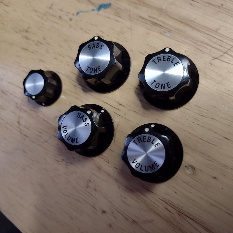 Rickenbacker Knobs Standard Set of 5, 2023 Black & Chrome Reverb