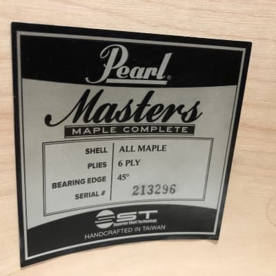 Pearl Masters 10x8 Maple Complete Tom Shell in Black Satin Stain; 10” diameter X 8” depth image 10