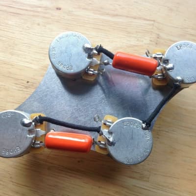 50's Gibson Les Paul Wiring Harness 500K SHORT SHAFT CTS Pots Orange Drop Cap 047 Switchcraft Toggle image 3