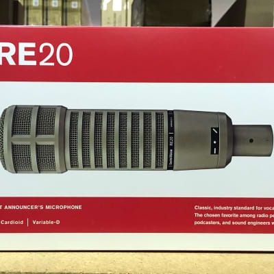 Electro-Voice RE20 Broadcast Announcer Microphone with Variable-D (Gray) —MINT IN BOX—