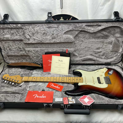 Fender American Ultra Stratocaster HSS Guitar with COA + Case 2022 - Ultraburst / Maple neck