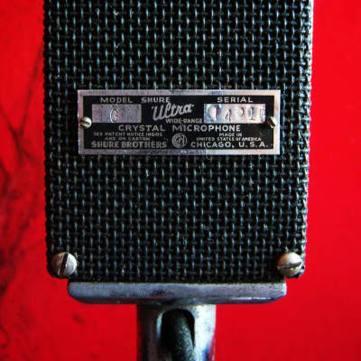 Vintage RARE 1930's Shure Brothers "G" / 701A crystal microphone with cable and Shure S34A detachable stand 55 55S 737A image 6