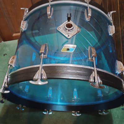 Ludwig 14x22" Vistalite Acrylic Bass Drum 1970s - Blue image 2