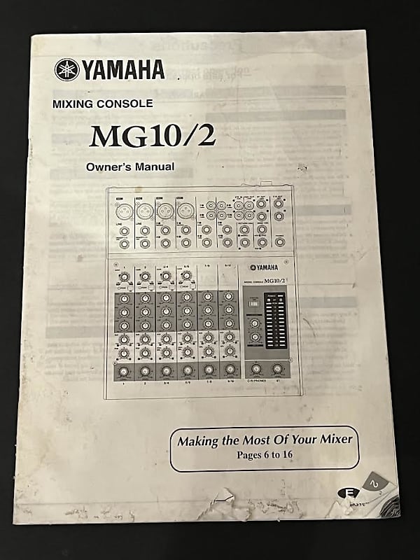 Yamaha MG10/2 Mixing Console Owner's Manual Reverb