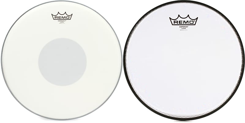 Remo Emperor X Coated Drumhead - 14 inch - with Black Dot  Bundle with Remo Emperor Clear Drumhead - 10 inch image 1