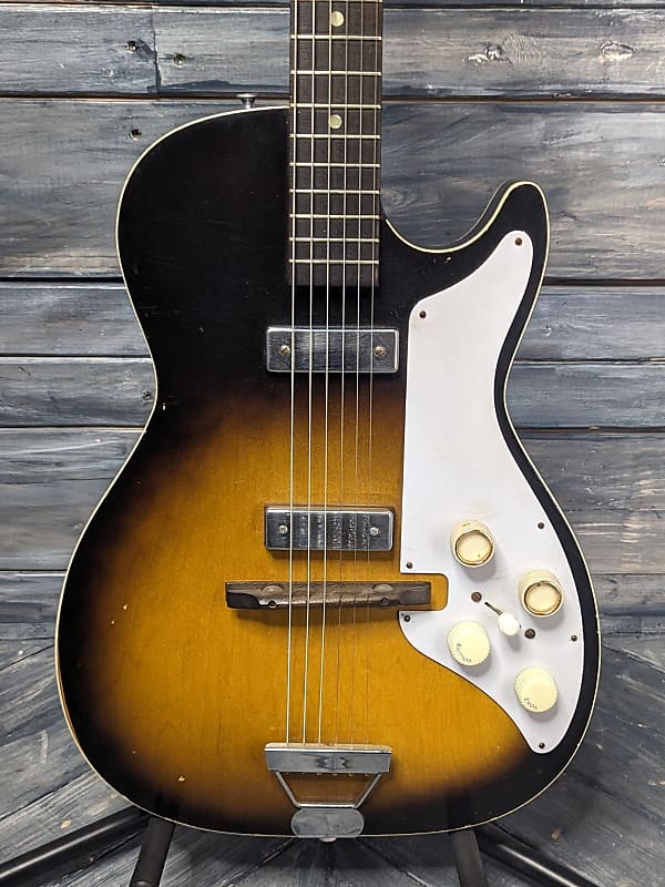 Used Harmony H46 Stratotone Electric Guitar with Gig Bag Reverb