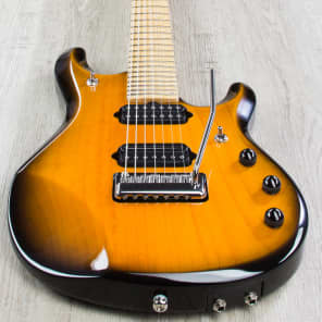 Ernie Ball Music Man JP7 John Petrucci 7-String Piezo Vintage Tobacco Burst Electric Guitar w/ Case image 8