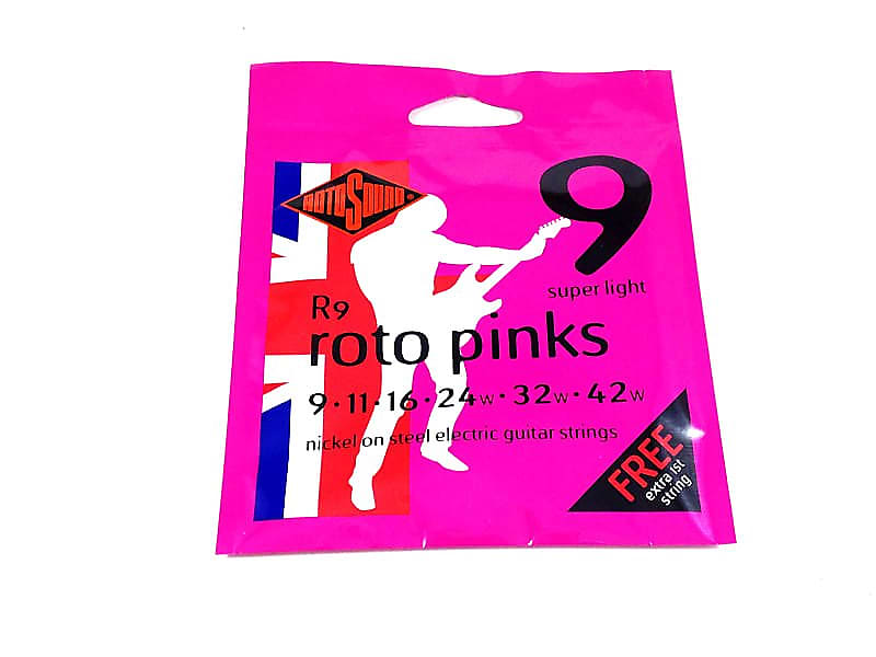 RotoSound Roto Pinks Nickel Steel Electric Guitar Strings Super Light 9-42 image 1