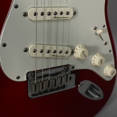 2000 Fender American Deluxe Stratocaster Transparent Crimson w/OHSC image 19