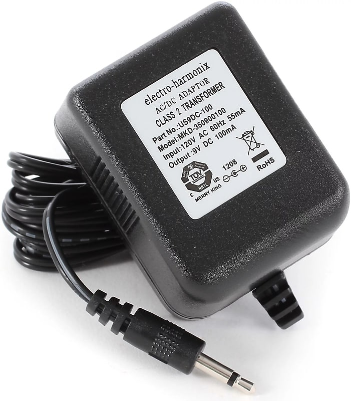 Electro Harmonix US9DC-100 Power Adapter, 9 Volt DC 100mA, Center Positive image 1