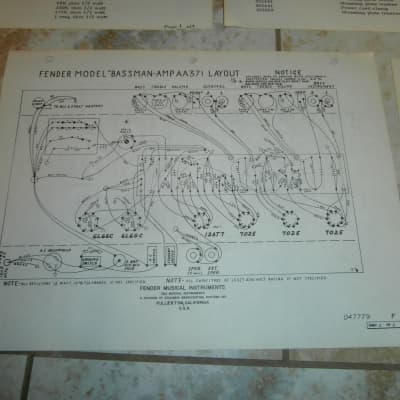 Vintage Early 1970's Fender Bassman Replacement Parts List and Schematic! Original Case Candy! image 6