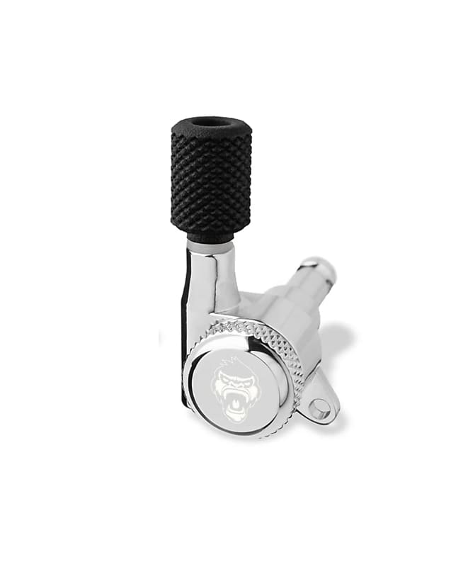 6 String Set - Guitar Monkey Monkey Grip - Locking Tuners - Megalight Bavarian Barrel Buttons - Chrome image 1