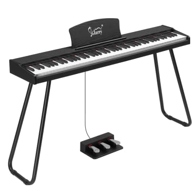 Glarry GPP-110 88 Key Full Size Semi-Weighted Standard Electric Digital Piano with Piano Bench Black image 1