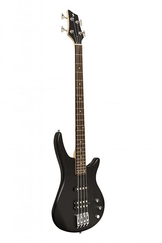 Stagg SBF-40 BLK Fusion Solid Ash Body Hard Maple Bolt-on Neck 4-String Electric Bass Guitar image 1