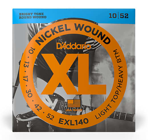 D'Addario EXL140 Nickel Wound Electric Guitar Strings Light Top/Heavy Bottom 10-52 image 1