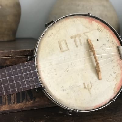 Rare 1920s Oscar Schmidt Stella  Soprano Banjo Ukulele with Original Handmade Case image 3