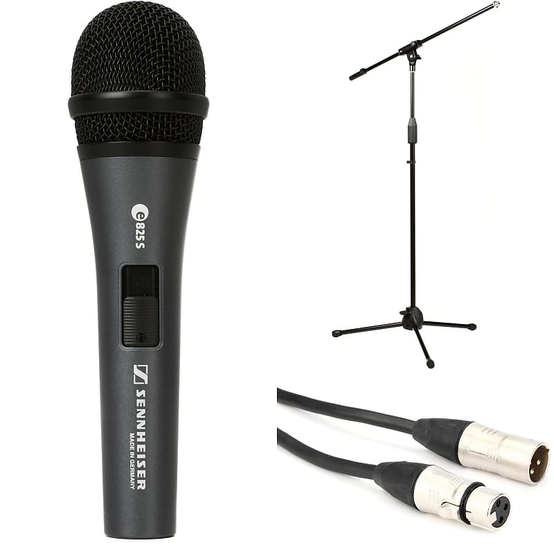 Sennheiser e 825-S Cardioid Dynamic Microphone Bundle with Stand and Cable image 1