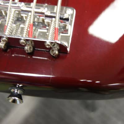 Johnson left handed bass guitar in wine red finish image 16