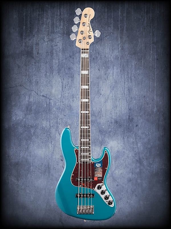 Fender American Elite Jazz Bass V 2018 Turquoise Ocean Blue Free Shipping &  Extras!