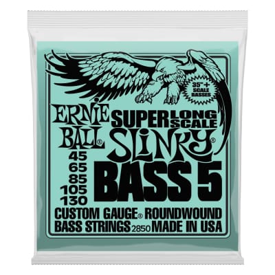 Ernie Ball 2850 5-String Slinky Super Long Scale Bass Guitar Strings 45-130 image 1