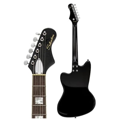 Silvertone 1478 Series Offset Bolt-On, Maple Top/ Gloss Black image 5