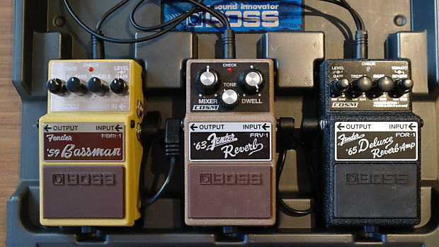 Boss FDR-1 Reverb, FRV-1 reverb, FBM-1 Fender Bassman, BCB-30