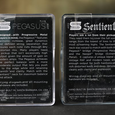 Seymour Duncan Pegasus & Sentient 6 String Guitar Humbucker Pickup Set Black image 2