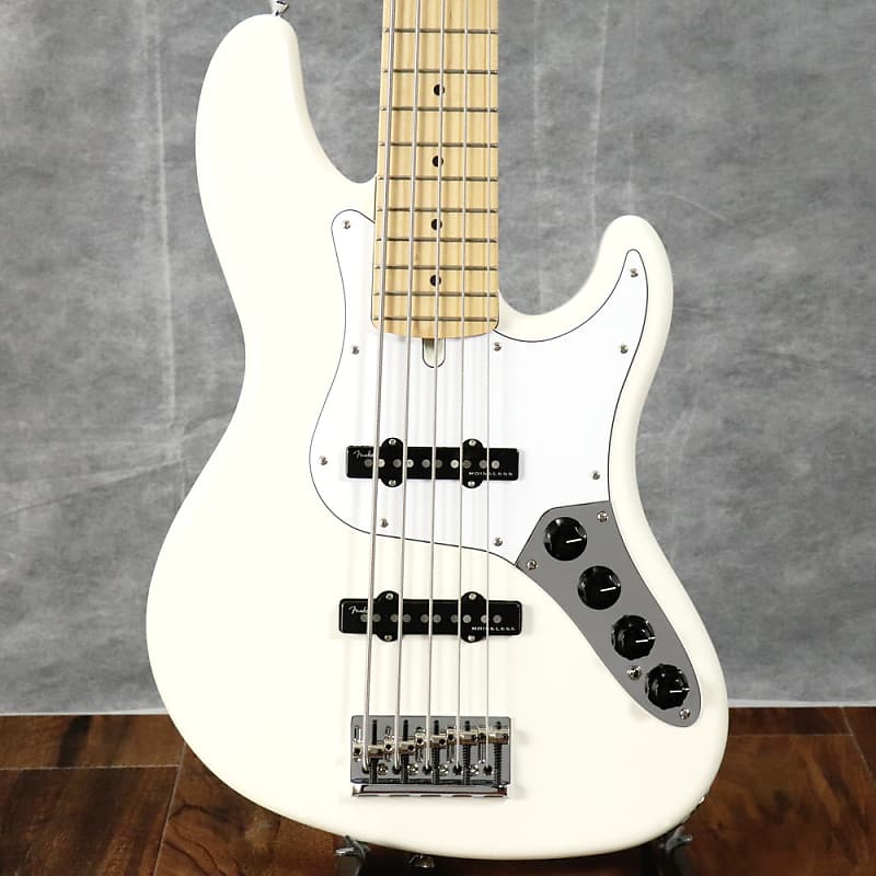 Fender Japan Limited Deluxe Jazz Bass V Arctic White [12/08] | Reverb