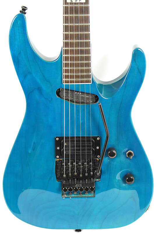 1989 ESP Japan Horizon Deluxe Trans Blue Electric Guitar w