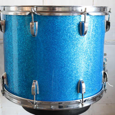 Ludwig 12x15" Blue Sparkle Snare Drum 3ply Vintage 1960's #2 image 6