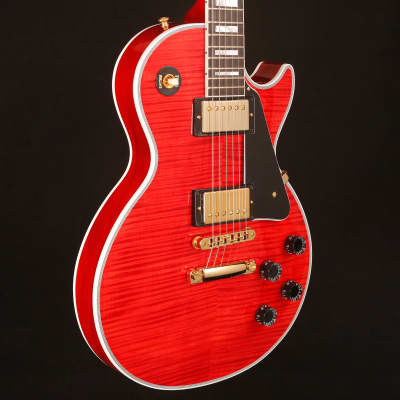 Gibson Les Paul Custom Figured, HAND SELECTED TOP Transparent Red Flame 9lbs 15.1oz image 3
