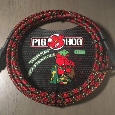 Pig Hog "Tartan Plaid" Vintage Woven Instrument Cable - 10 FT Right Angle (PCH10PLR) image 2