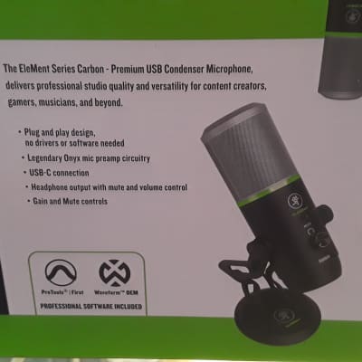 Mackie EM-CARBON EleMent Series Large Diaphragm Multipattern USB Condenser Microphone image 3