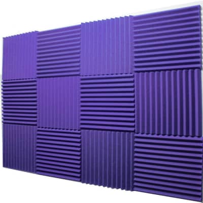 Purple 12 packs Sound Absorption Treatment Acoustic Foam Wall | Reverb