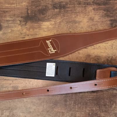 Gibson Classic Leather Guitar Strap Brown image 6