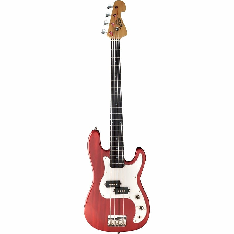 Oscar Schmidt OSB-400C 4-String Electric Bass Guitar, Trans Red image 1