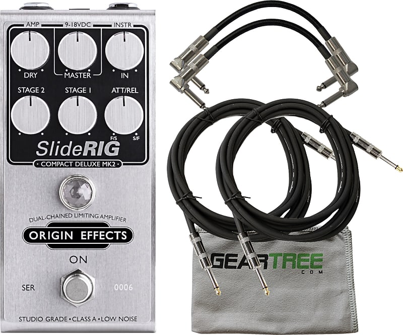 Origin Effects SR-CD-MK2 SlideRIG Compact Deluxe MK2 Compressor Pedal w/  Cloth and 4 Cables