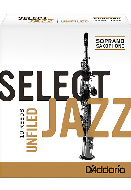 Rico Select Jazz Soprano Saxophone Reeds, Unfiled, Strength 3 Strength Hard, 10-pack image 1