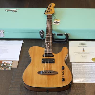 John Carruthers Custom Chambered Natural Acoustic/ Electric Guitar Shown on Pawn Stars + COA & Case for sale