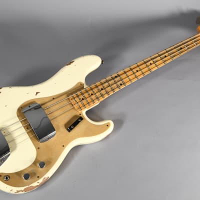 Fender Custom Shop 58 Precision Bass Heavy Relic Maple Neck 2022 - Vintage White image 7