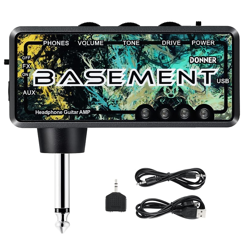 Bass Guitar Headphone Amp Basement Usb Rechargeable Mini Reverb