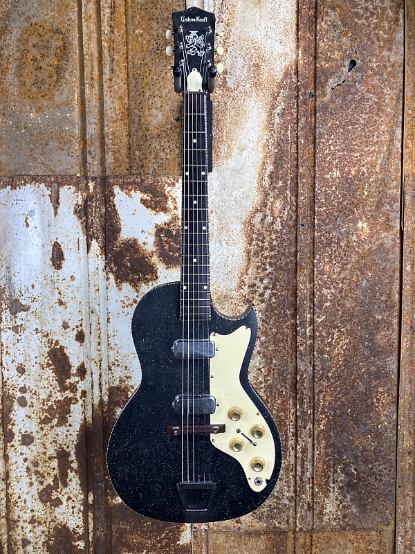 Custom Kraft Midnight Special 1960s Electric Guitar-Black (Used) image 1