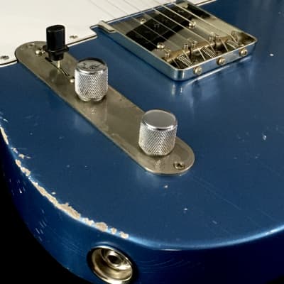LEFTY! MJT Lake Placid Blue Nitro Lacquer ES59 Custom Relic Guitar Classic Solid Body 7.1 lb image 16