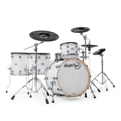 drum-tec pro 3 with Roland TD-27 - 1 up 2 down - Piano White