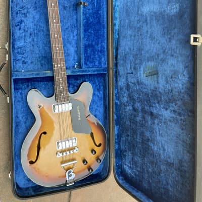 Burns Nu Sonic Bass GEORGE HARRISON THE BEATLES 1964 Trans Orange | Reverb